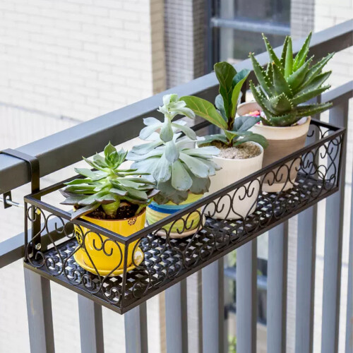 Living And Home Hanging Railing Planter Flower Pot Holder 1