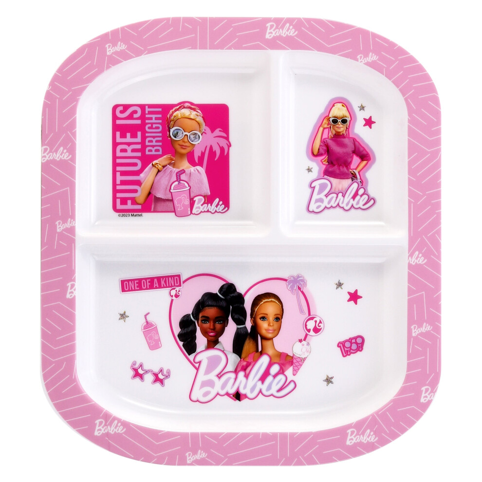 Barbie 3 Section Childrens Divided Breakfast Lunch Dinner Plate