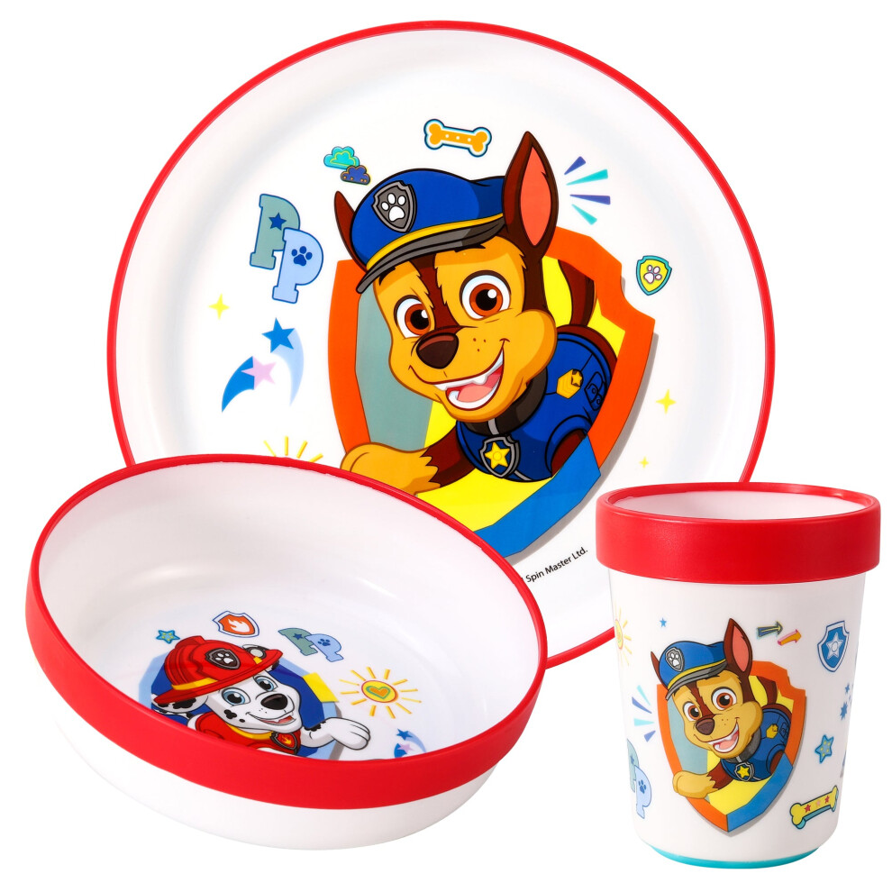 3Pcs Bicolor Set Plate, Bowl & Tumbler, Bpa Free Paw Patrol