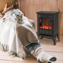 HOMCOM Electric Stove Heater LED Flame Effect 1000W/2000W