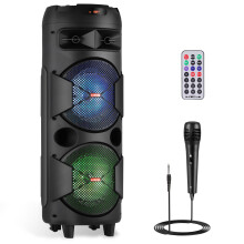 6000W Portable Bluetooth Speaker Sub woofer Heavy Bass Sound System Party & Mic