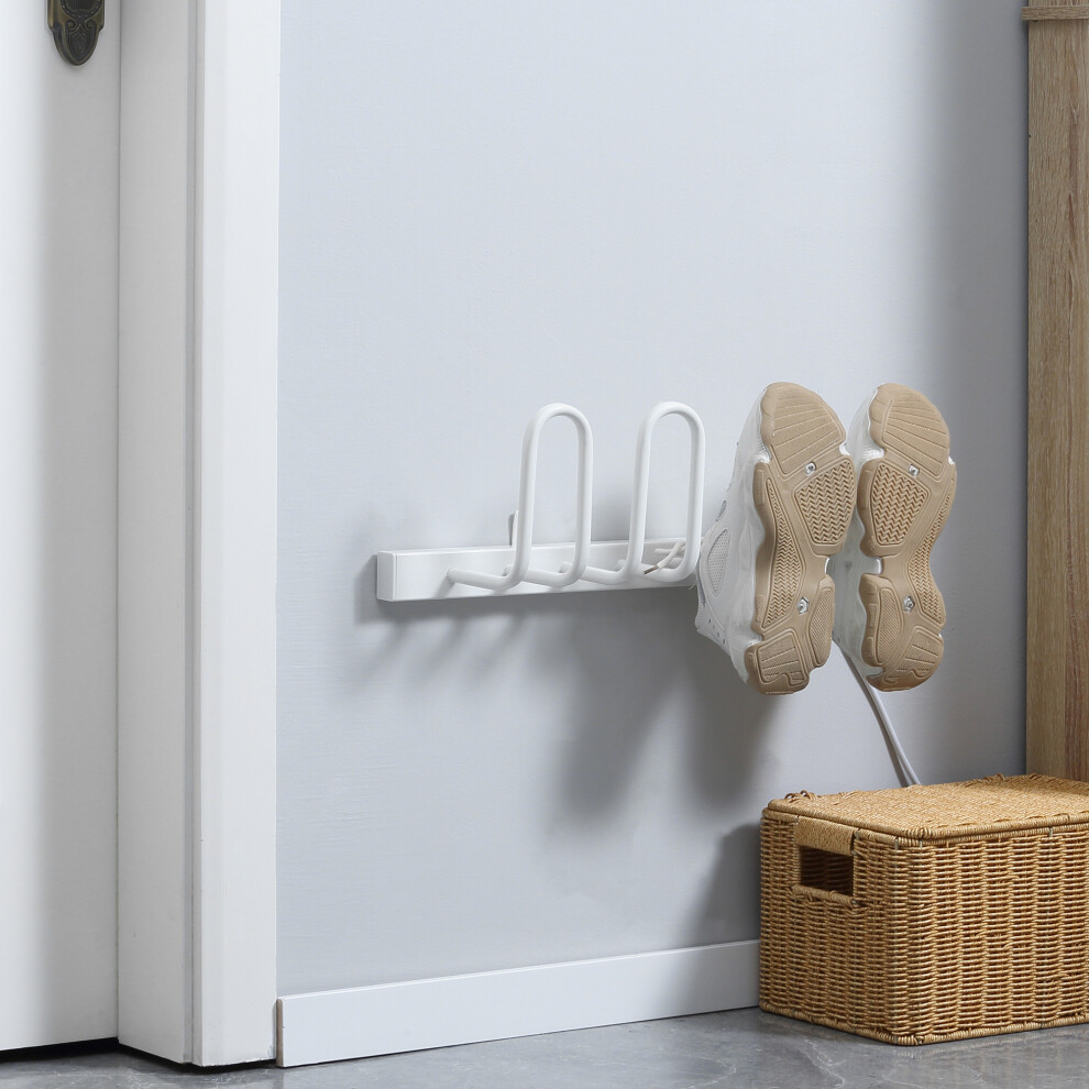Homcom Wall Mounted Electric Shoe Dryer Shoe Warmers For Boots 2 Pairs White
