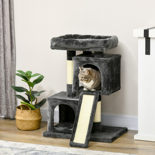 PawHut PawHut Cat Tree 83cm Indoor Cat Scratching Post Kitten Tower, Black