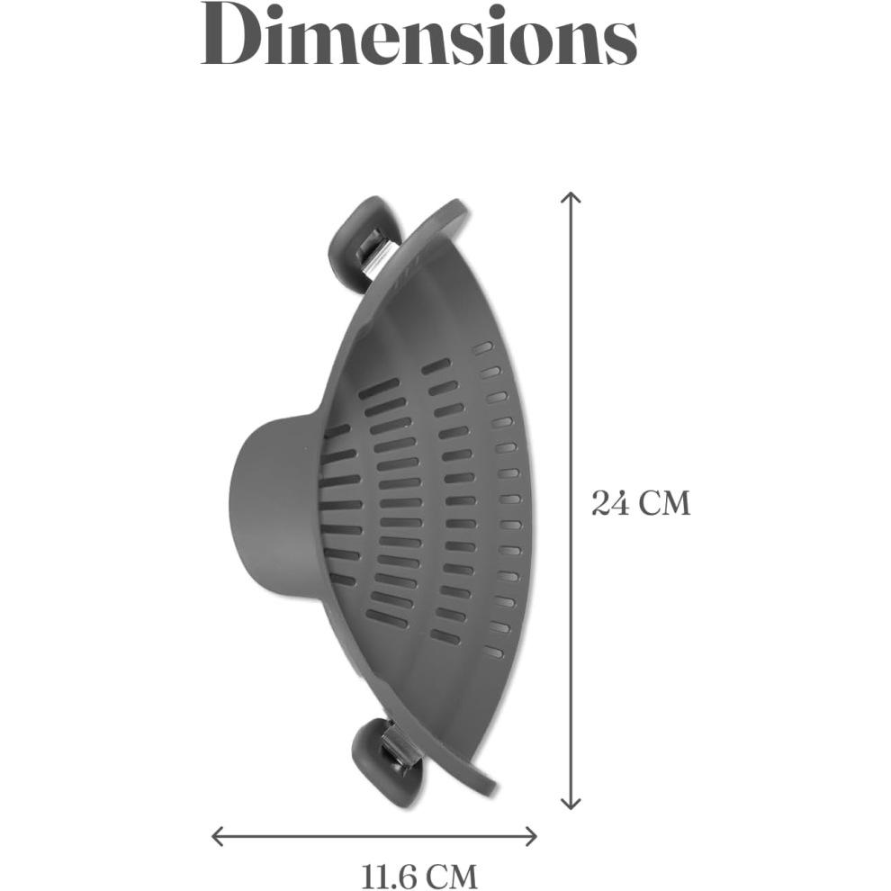 Kitchen Gizmo Snap N' Strain - Silicone Pasta Strainer Clip-On for Pots and Pans