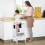 Homcom HOMCOM 2 in 1 Kids Kitchen Step Stool Helper with Safety Rail, White 1