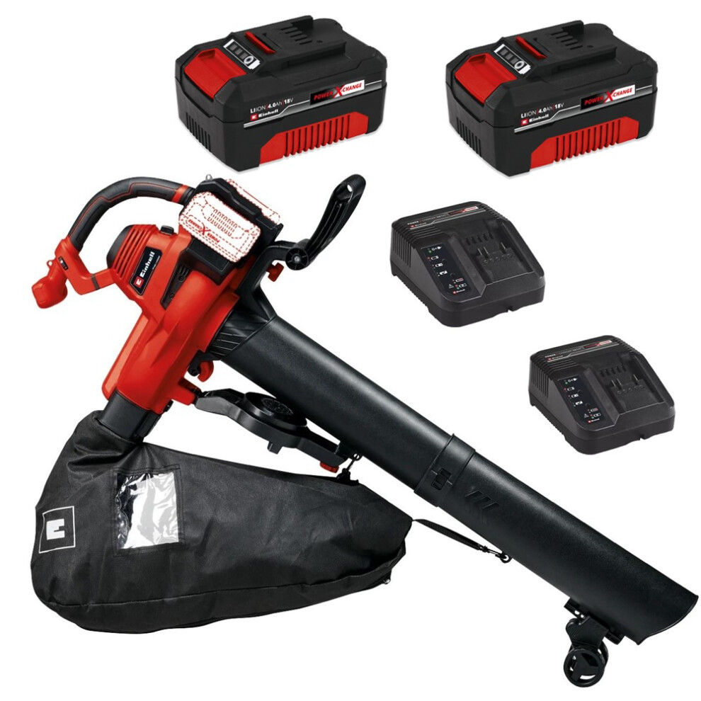 Einhell 3433630 36v Cordless Leaf Blower Vacuum PXC + X2 4AH Battery Kit