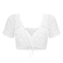 (S)Women's Oktoberfest Blouse Women's Dirndl Dress Crop Top, Lace Germen Bavarian Traditional Classic Costume
