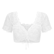 (XL)Women's Oktoberfest Blouse Women's Dirndl Dress Crop Top, Lace Germen Bavarian Traditional Classic Costume