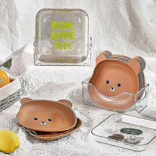 (Green)1 Set Reusable Fruit Plate Drain Hole Base Plastic Decorative Delicate Bone Waste Snacks Plate for D