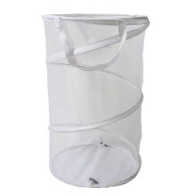 (White)Dirty Clothes Basket with Handle Large Capacity Easy Access Breathable Versatile Laundry Hamper