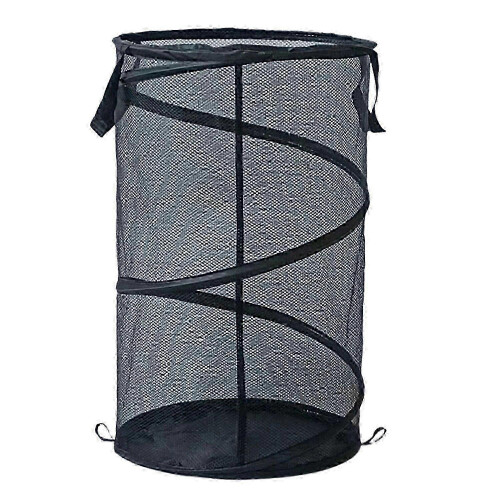 (Black)Dirty Clothes Basket with Handle Large Capacity Easy Access Breathable Versatile Laundry Hamper
