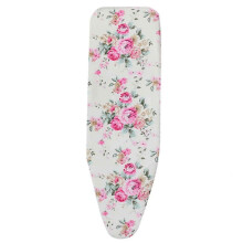 (120 x 41 cm,Bright Flowers)Upgraded Scorch Resistant Printed pattern Ironing Board Cover Replacement with Drawstring and 2 Bonus Thickened Pads