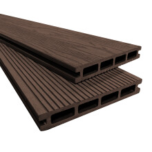 (Brown) Composite WPC Decking Boards x 5 Embossed Woodgrain