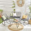 NEO (Grey) Neo 4 Piece Wicker Bamboo Style Garden Set 1