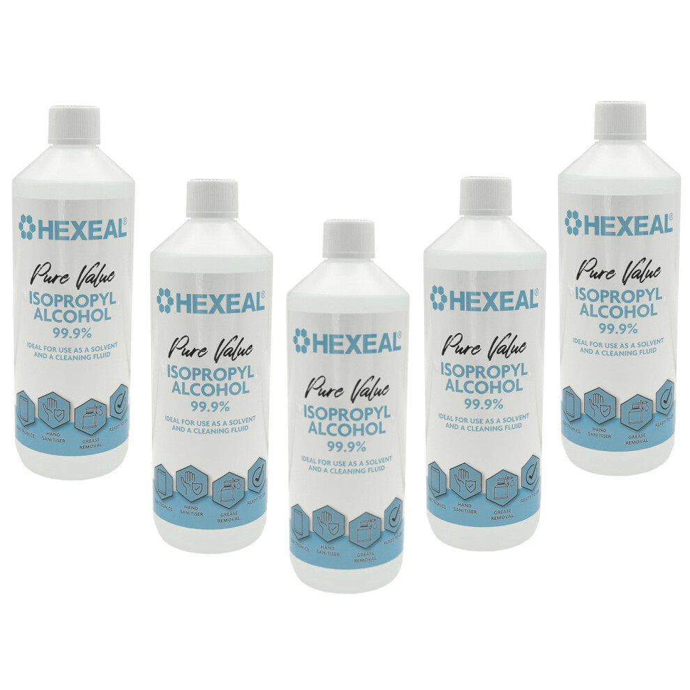 Hexeal Pure Value 99.9% Isopropyl Alcohol 5L – Disinfect, Sanitising & Cleaning