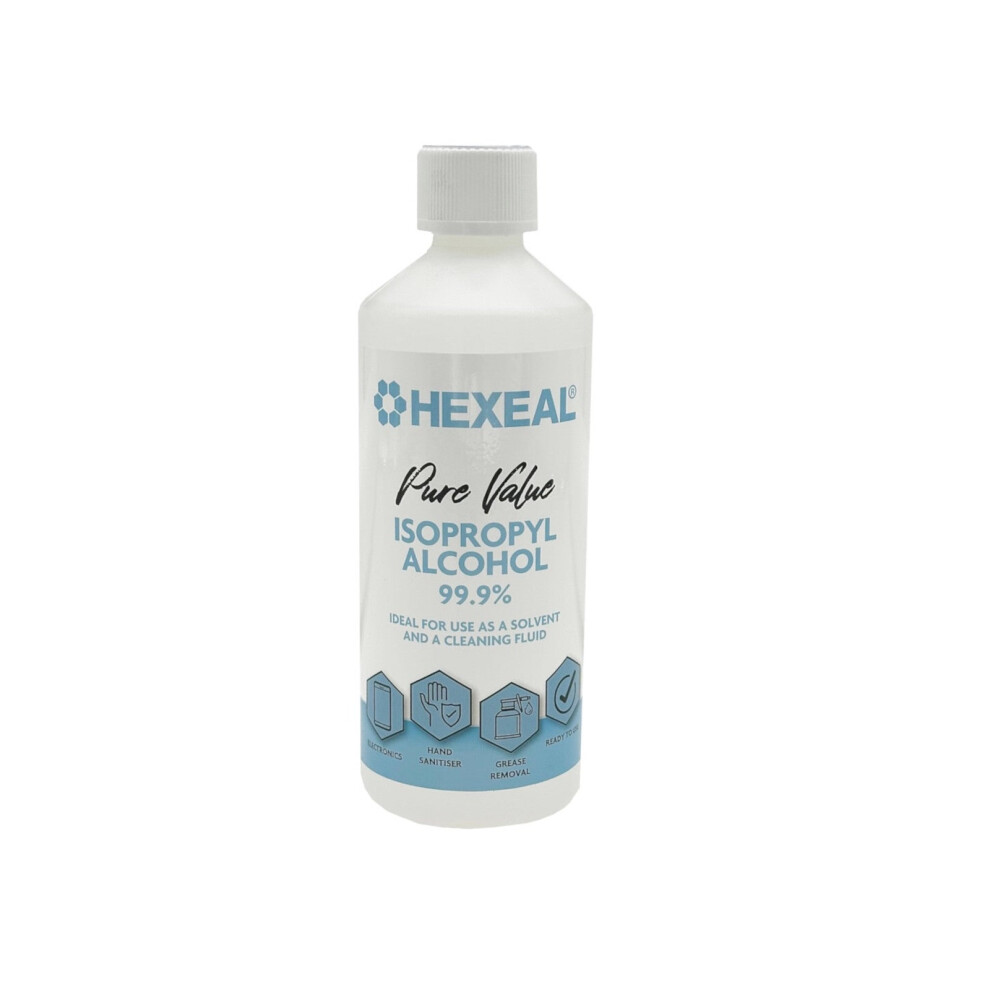 Hexeal Pure Value 99.9% Isopropyl Alcohol 500Ml – Disinfect, Sanitising & Cleaning