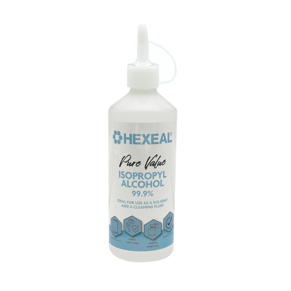 Hexeal Pure Value 99.9% Isopropyl Alcohol 500ml Nozzle Cap – Disinfect, Sanitising & Cleaning