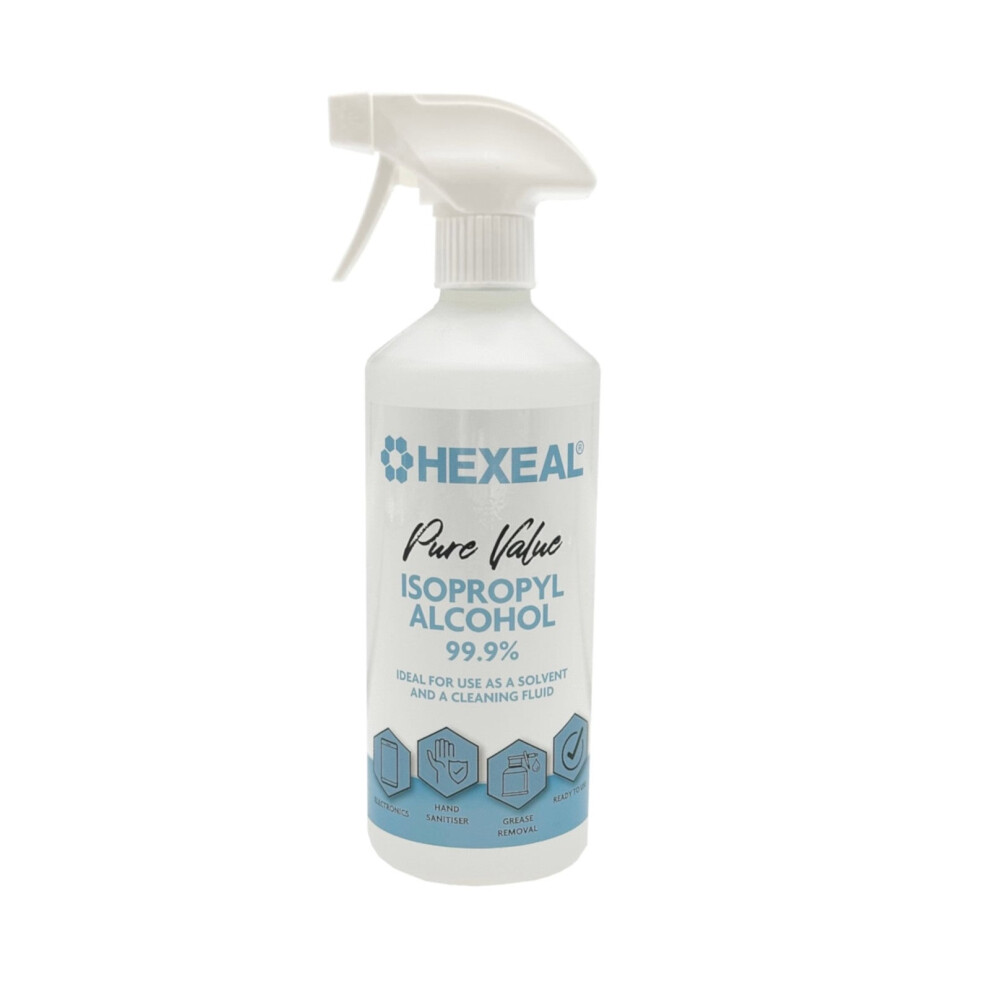 Hexeal Pure Value 99.9% Isopropyl Alcohol 500Ml Spray – Disinfect, Sanitising & Cleaning