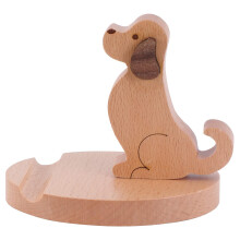 Wooden Phone Holder Cute Dog Cellphone Stand Holder Wood Mobile Phone Stand for Desk Office