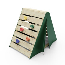 (Green) Rebo Mini Wooden Climbing Pyramid Adventure Playset