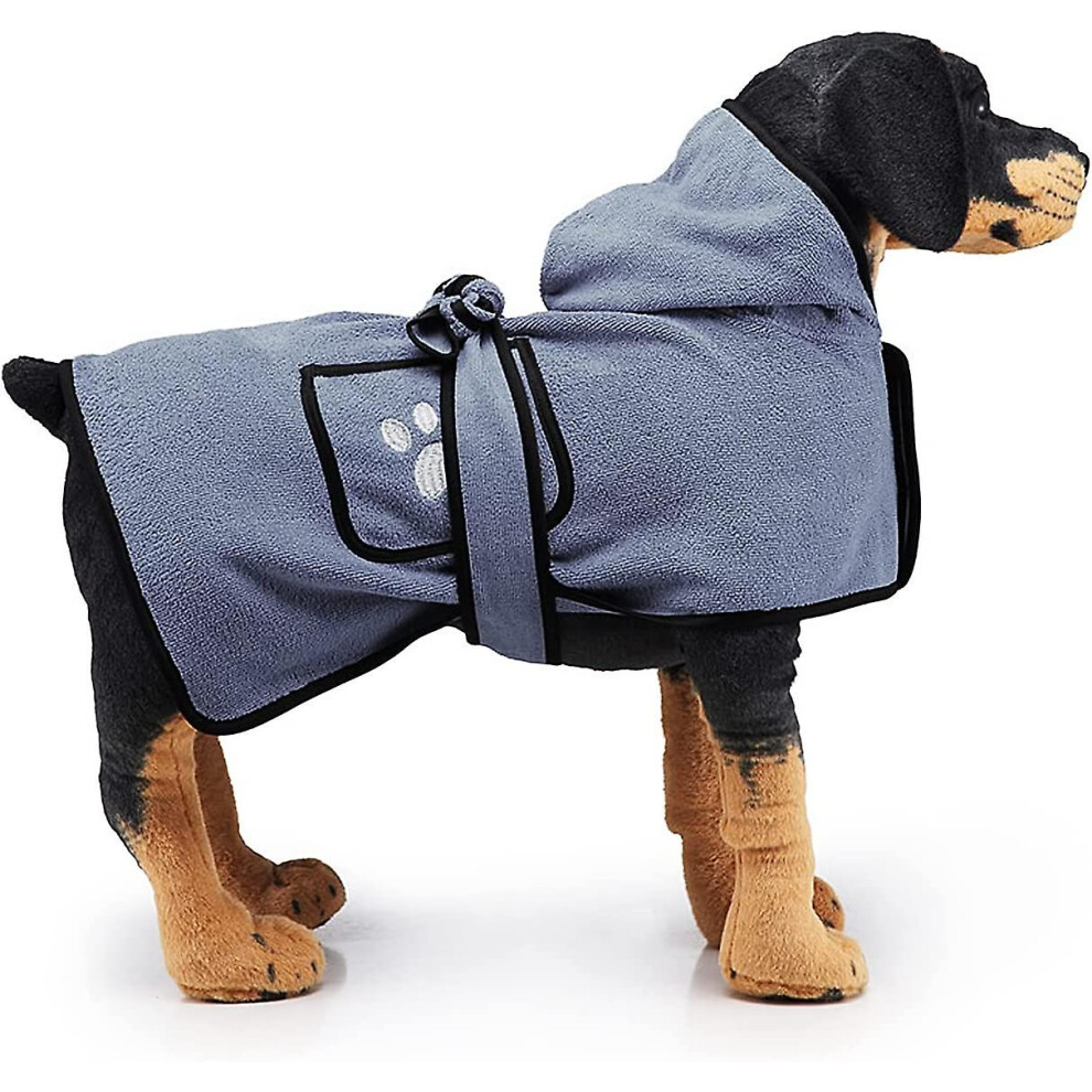 Peignoir de bain pour petits, moyens et grands chiens, serviette super absorbante, séchage rapide, peignoir de bain pour chien avec doublure.