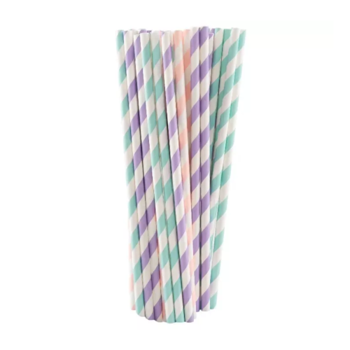 20 Reusable Drinking Straws Plastic 20 CM Pastel 2