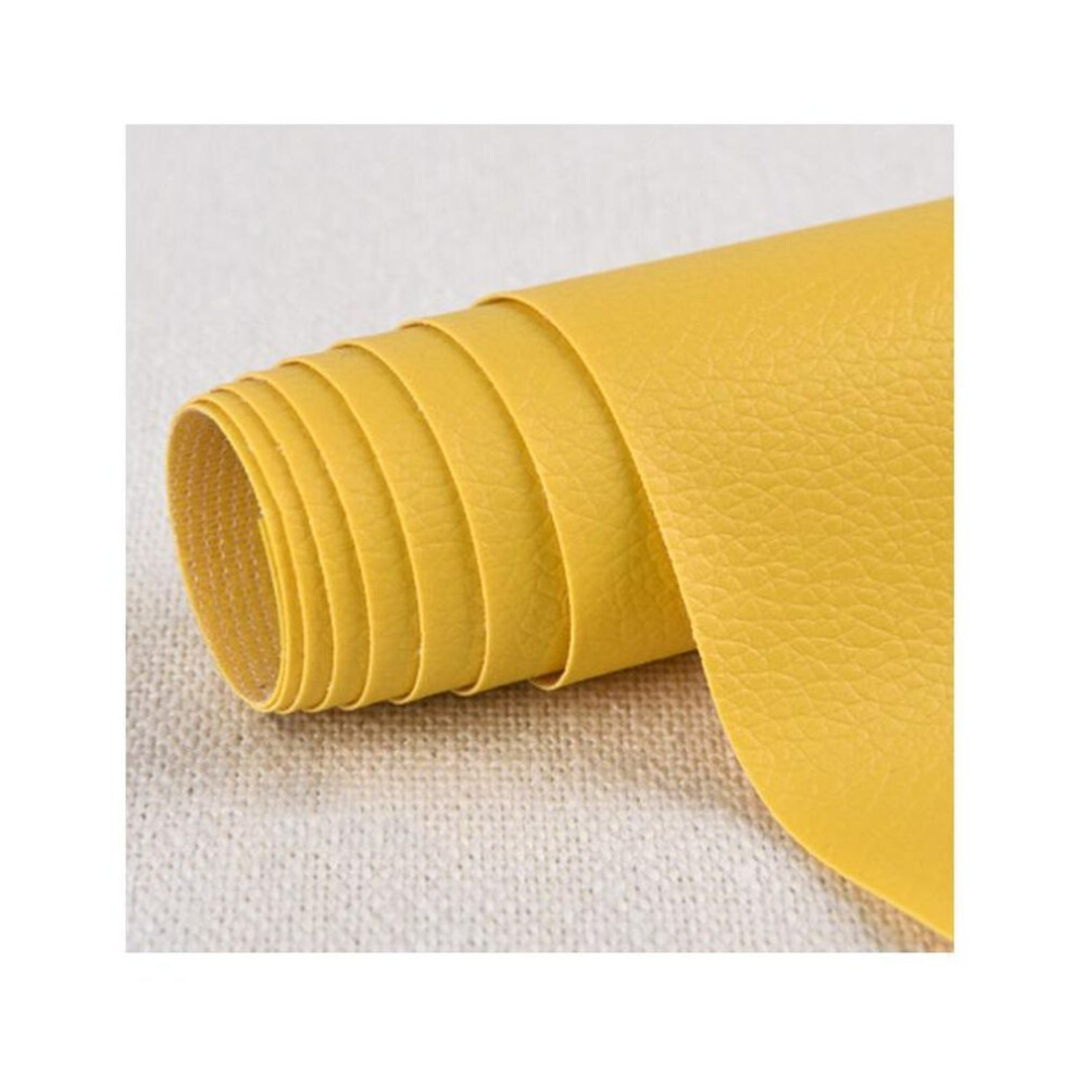 (yellow, 100*137cm/39.37*53.94inch) 50x137cm/100x137cm PU Leather Self Adhesive Fix Subsidies Simulation Skin Back Since The Sticky Rubber Patch Leather Sofa Fabrics