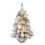 Desktop Christmas Tree Snow Flocking Artificial Mini with Lamp & Wooden Base 1