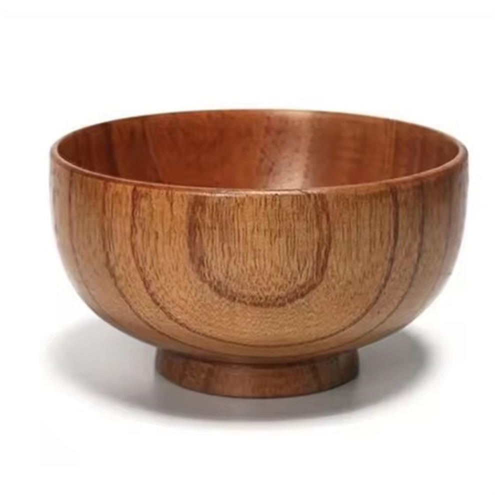 New Chinese Wooden Bowl with Whole Wood & Jujube.Instant Noodles Soup Heat-Insulating Fall-Resistant 10cm-image-OPC-PGJWDWD-NEW