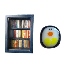 Μικροσκοπικό ράφι τσέπης Anxiety Wooden Tiny Book Library Stress Reliver Επιτραπέζιο