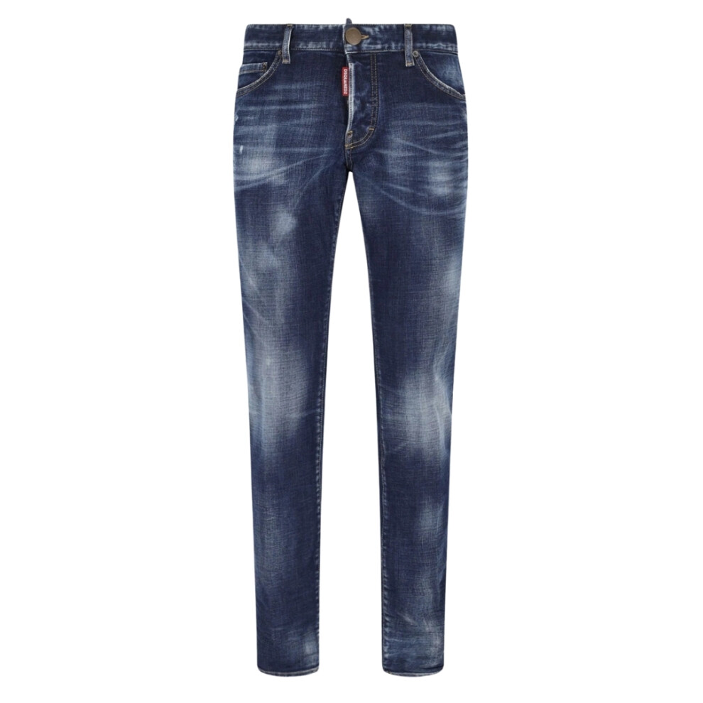 (W28 L30) Dsquared2 Skater Jean Canadian Flag Badge Blue Wash Jeans
