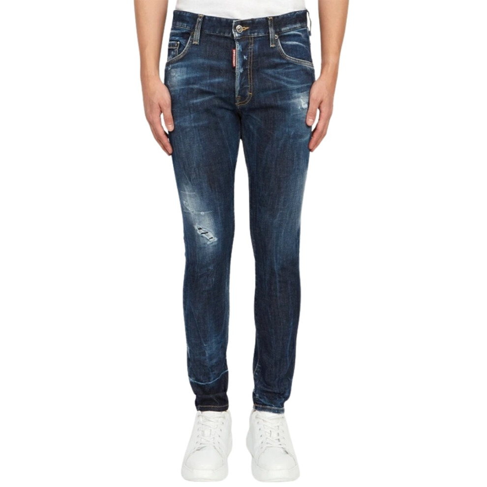 (W28 L30) Dsquared2 Super Twinky Jean Plain Blue Jeans