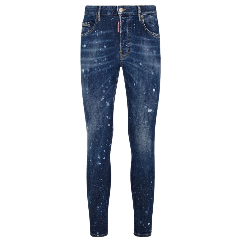(W40 L30) Dsquared2 Super Twinky Jean Splatter Design Blue Jeans