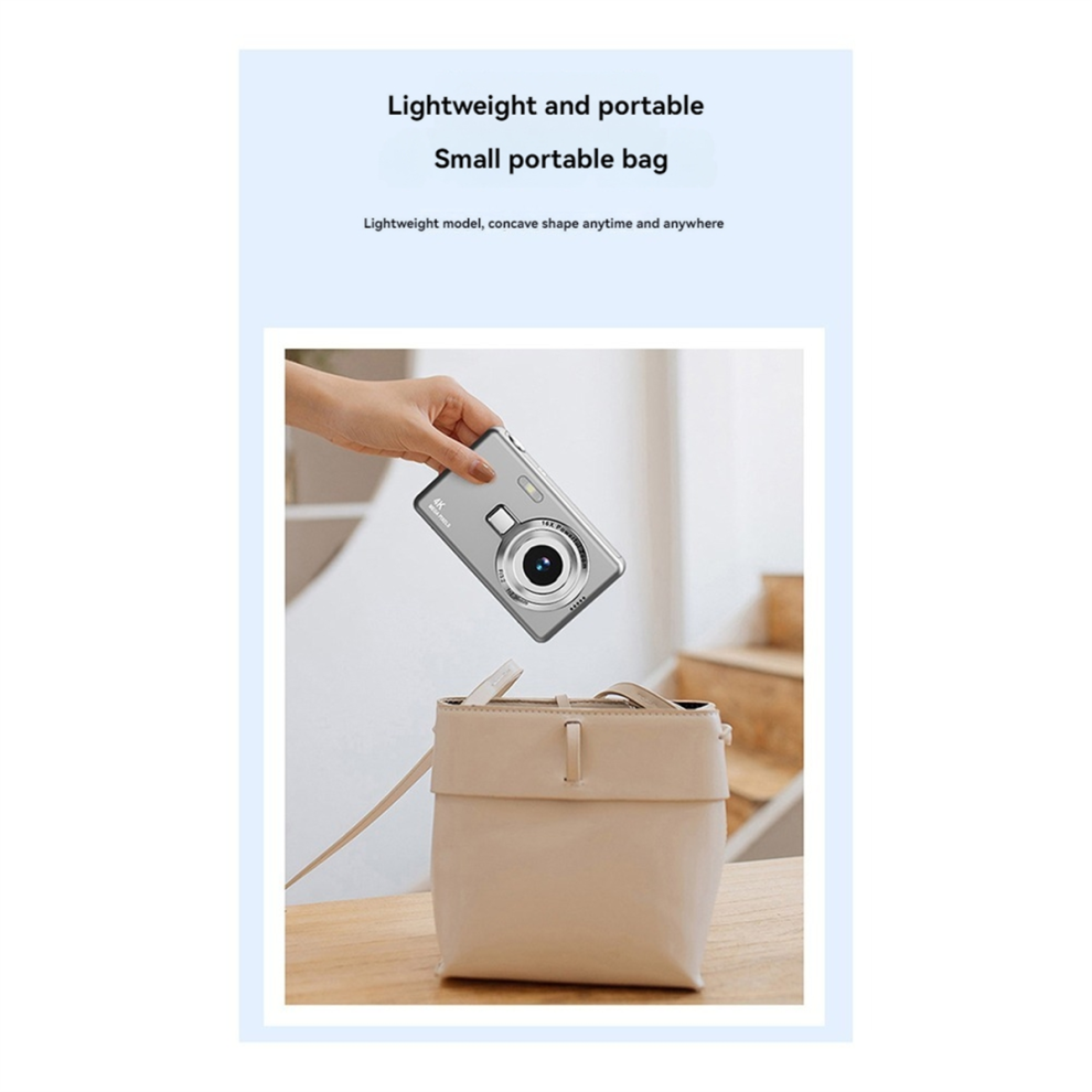 Hd 1080P 96Mp Digital Camera For Children - 16X Zoom, 2.4 Inch Ips Screen, Ideal Beginner Photography Gray 4852394694558