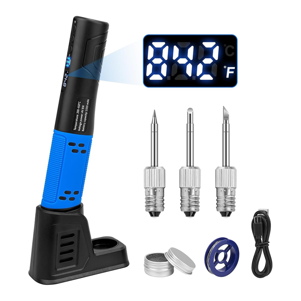 Cordless Soldering Iron Kit, Lde Digital Display Usb Rechargeable For Small Projects, Diy 4852394698129