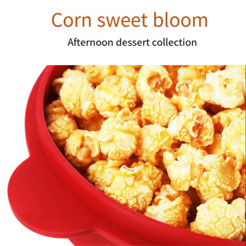 Silicone Microwave Popcorn Maker Foldable Bowl with Lid 2