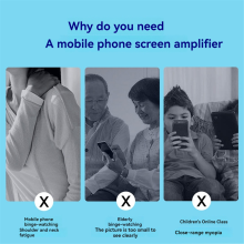Lupa dobrável para celular HD, amplificador de tela de celular, projetor, suporte para lupa