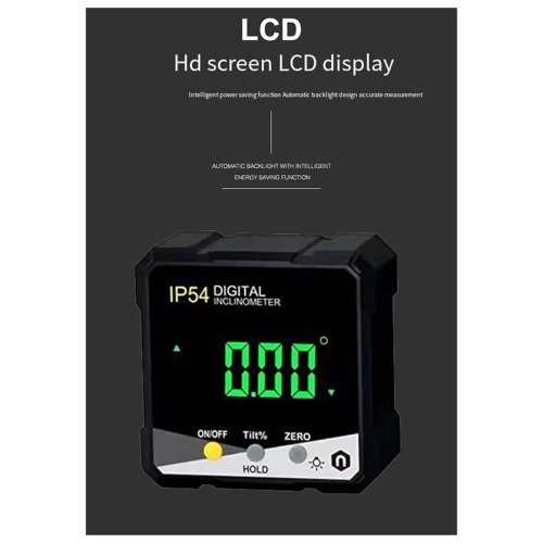 Inclinometer Digital LCD Box Angle Meter for Woodworking Construction IP54 Waterproof with Backlight 2