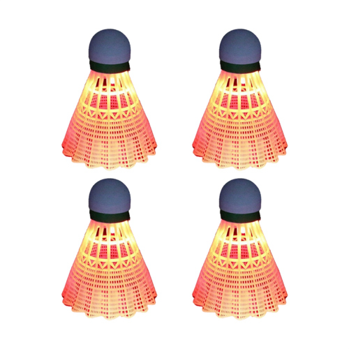 Conjunto de 4 bolas de badminton luminosas com LED, espuma de plástico, esportivas e iluminadas, vermelhas 1