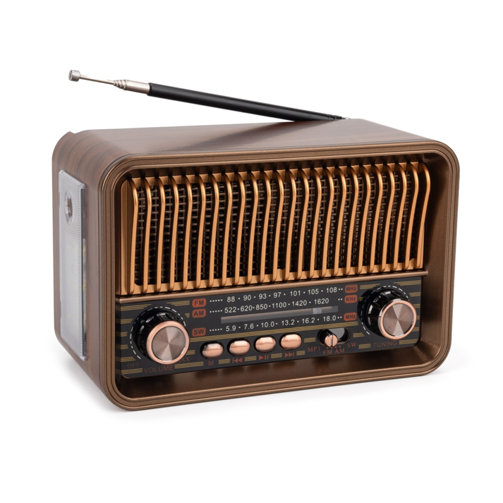 Radio Portatile Fm Am Sw Multibanda Radio Vintage Altoparlante Wireless Bluetooth Supporto Usb/Tf Riproduzione MP3-image