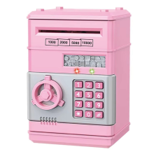 Elektronische spaarpot Automatische mini-beveiligingsmunten Spaarpot met wachtwoordvergrendeling Geldautomaat Cadeau voor kinderen Roze