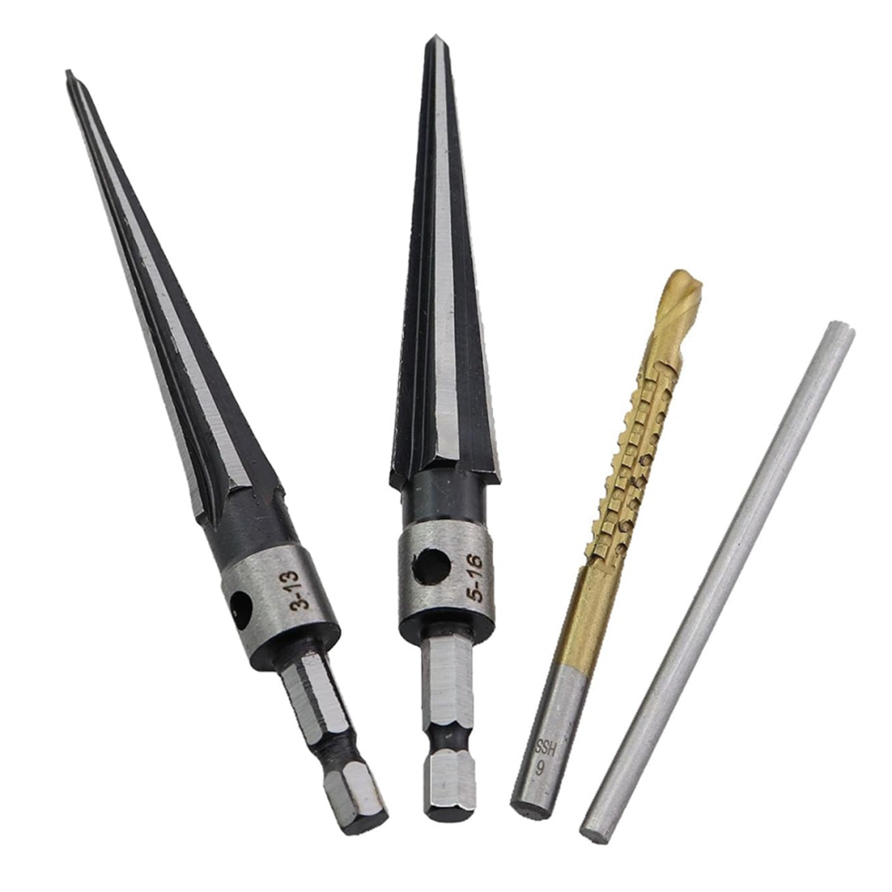 1 Set Carbon Steel Taper Reamer Of Four Hexagonal Shank Woodworking 4852394610572