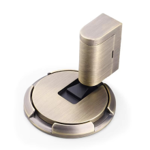 Tope de puerta mecánico con abrazadera sin clavos, herrajes para muebles de piso, bronce