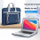 Bolsa impermeável para laptop, bolsa para tablet, pasta portátil para notebook de 13,3 a 14 polegadas, azul escuro + cinza 9
