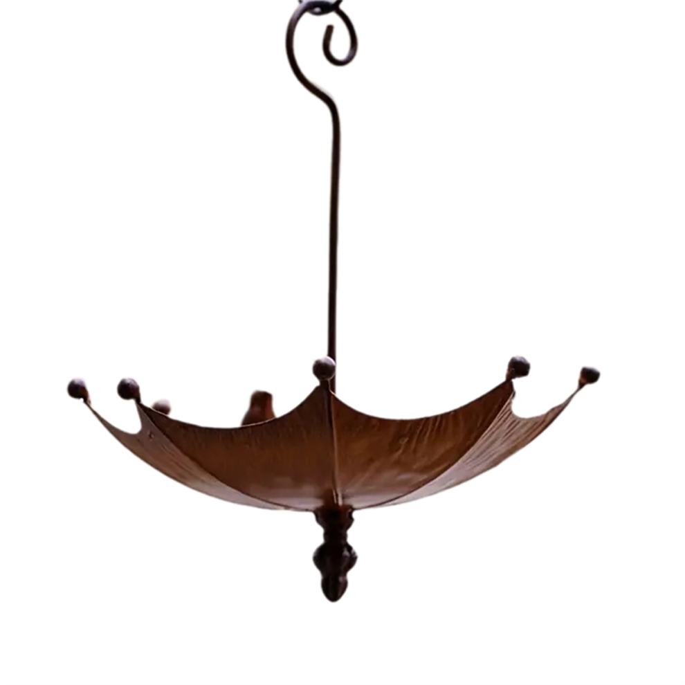 Torribaly Hanging Bird Feeder Tray Outdoor Bath Umbrella Wild Hummingbird Metal