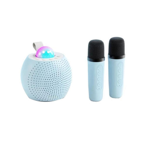 Enceinte karaoké Bluetooth portable, éclairage d'ambiance coloré, système audio domestique, bleu 2