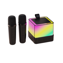 Drahtloser Bluetooth-Mikrofonlautsprecher im Freien Tragbares Farbumgebungslicht Home Karaoke Music Center Soundsystem A
