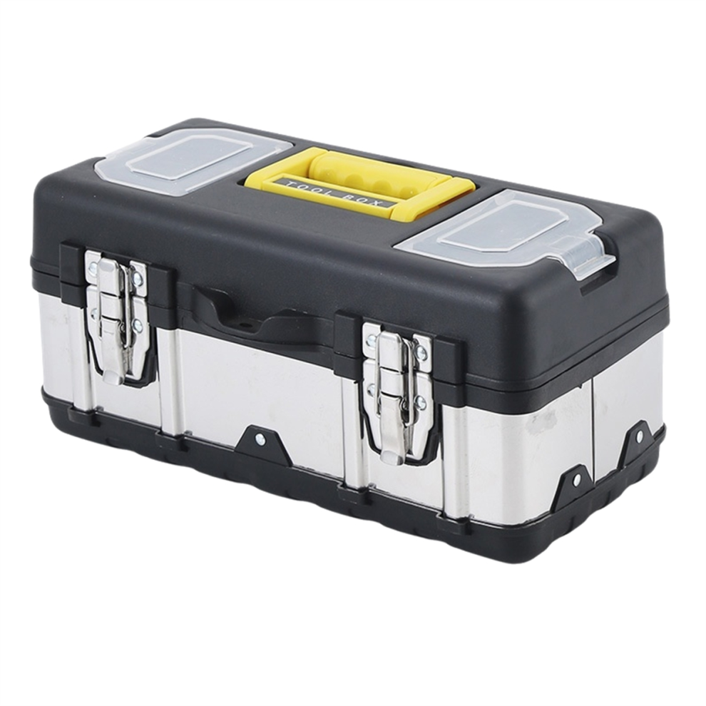 Large Capacity Tool Box Portable Hardware Storage Home Car Repair 20 Inch Stainless Steel 4852394617601