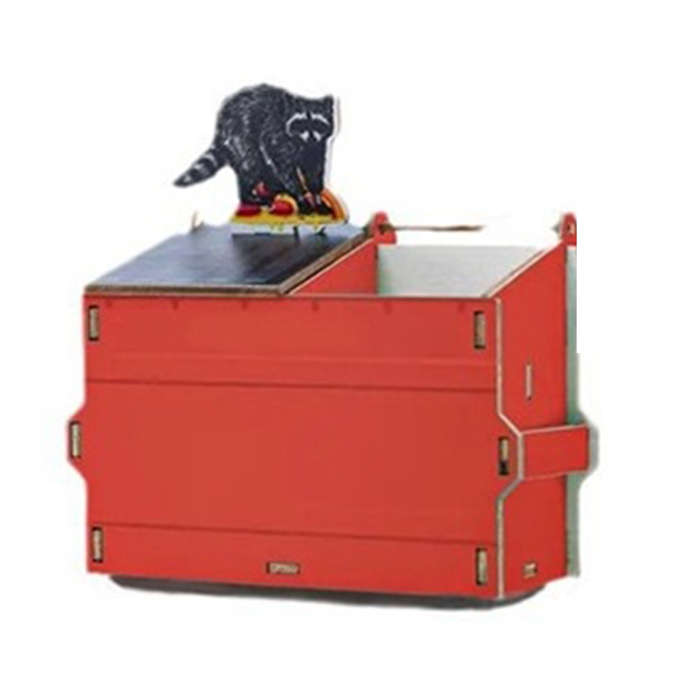 Wooden Pen Holder Art Supplies Organizer, Cool Stationery for School, Multifunctional Desk Decor Red-image-OPC-PGJWK75-NEW