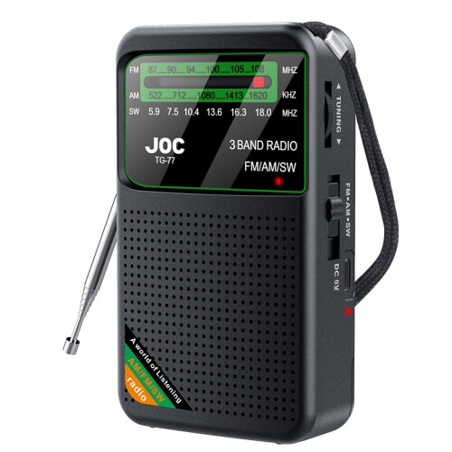 Pocket Radio Portable Mini Full Band AM/FM/SW with Rechargeable Battery Support Earphone MiniRadio for Old,B
